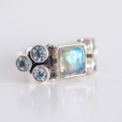 Blue Topaz - Square Moonstone Ring