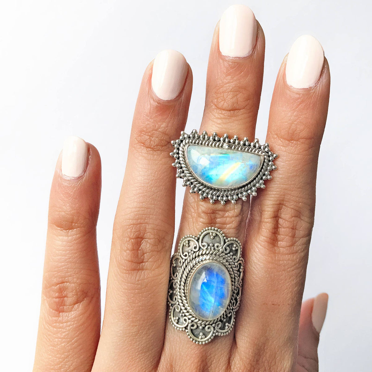 Boho Moonstone Ring, Moonstone Crystal Ring