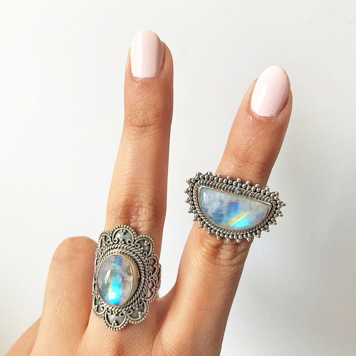 Large Moonstone Ring - Sterling Silver Ring