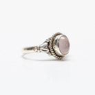 Silver Rose Quartz Ring, Pink Gemstone Ring