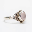 Silver Rose Quartz Ring, Pink Gemstone Ring
