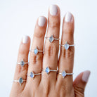 Dainty Moonstone Ring, Delicate Silver Ring