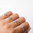 Dainty Moonstone Ring, Delicate Silver Ring
