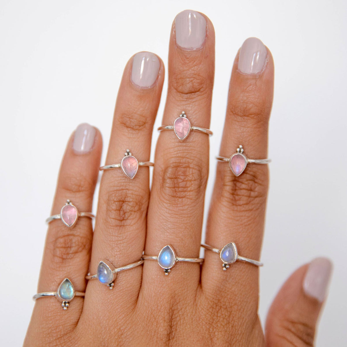 Dainty Moonstone Ring, Delicate Silver Ring