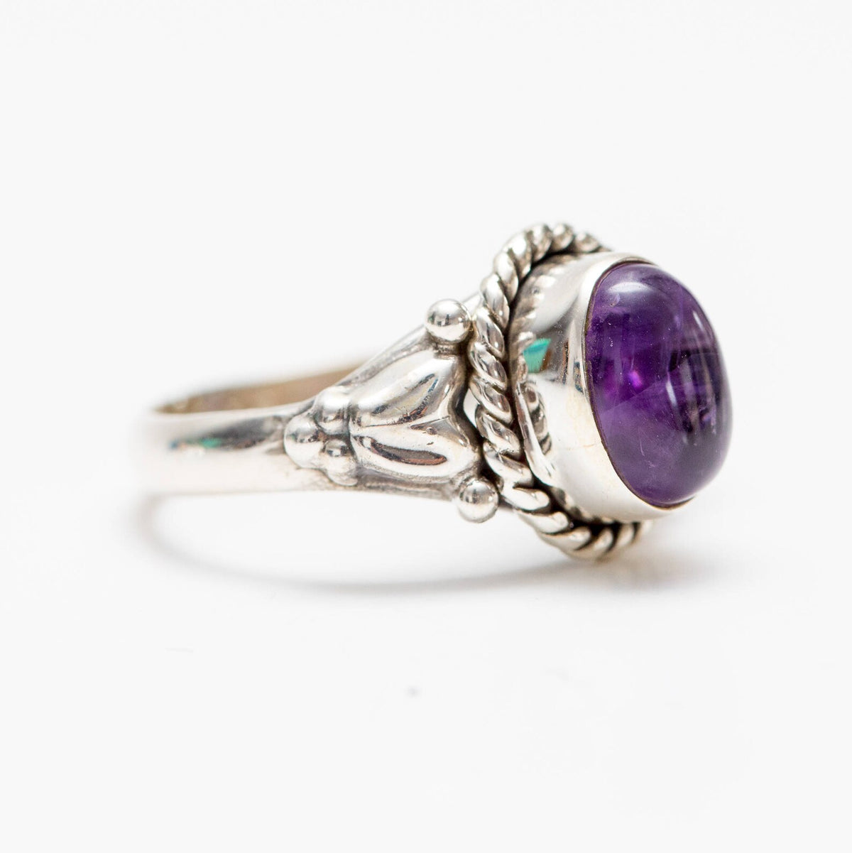 Oval Amethyst Ring, Birthstone Ring