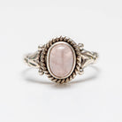 Silver Rose Quartz Ring, Pink Gemstone Ring