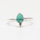 Pear Turquoise Ring, Dainty Stacking Ring, Forget Me Not Ring