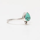 Pear Turquoise Ring, Dainty Stacking Ring, Forget Me Not Ring