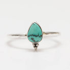 Pear Turquoise Ring, Dainty Stacking Ring, Forget Me Not Ring