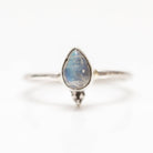 Dainty Moonstone Ring, Delicate Silver Ring