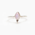 Pink Moonstone Ring, Teardrop Stone Ring Sterling Silver