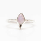 Pink Moonstone Ring, Teardrop Stone Ring Sterling Silver