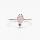 Pink Moonstone Ring, Teardrop Stone Ring Sterling Silver