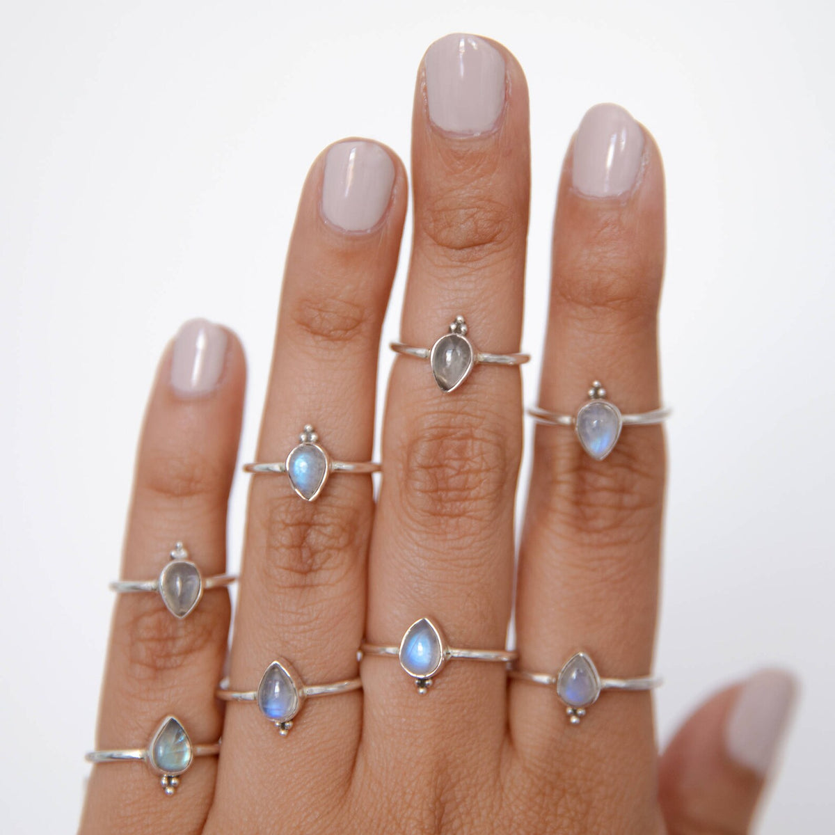 Dainty Moonstone Ring, Delicate Silver Ring