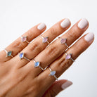 Dainty Moonstone Ring, Delicate Silver Ring