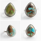Turquoise Boho Ring, Boho Sterling Ring