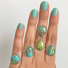 Turquoise Boho Ring, Boho Sterling Ring