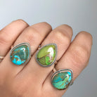 Turquoise Boho Ring, Boho Sterling Ring