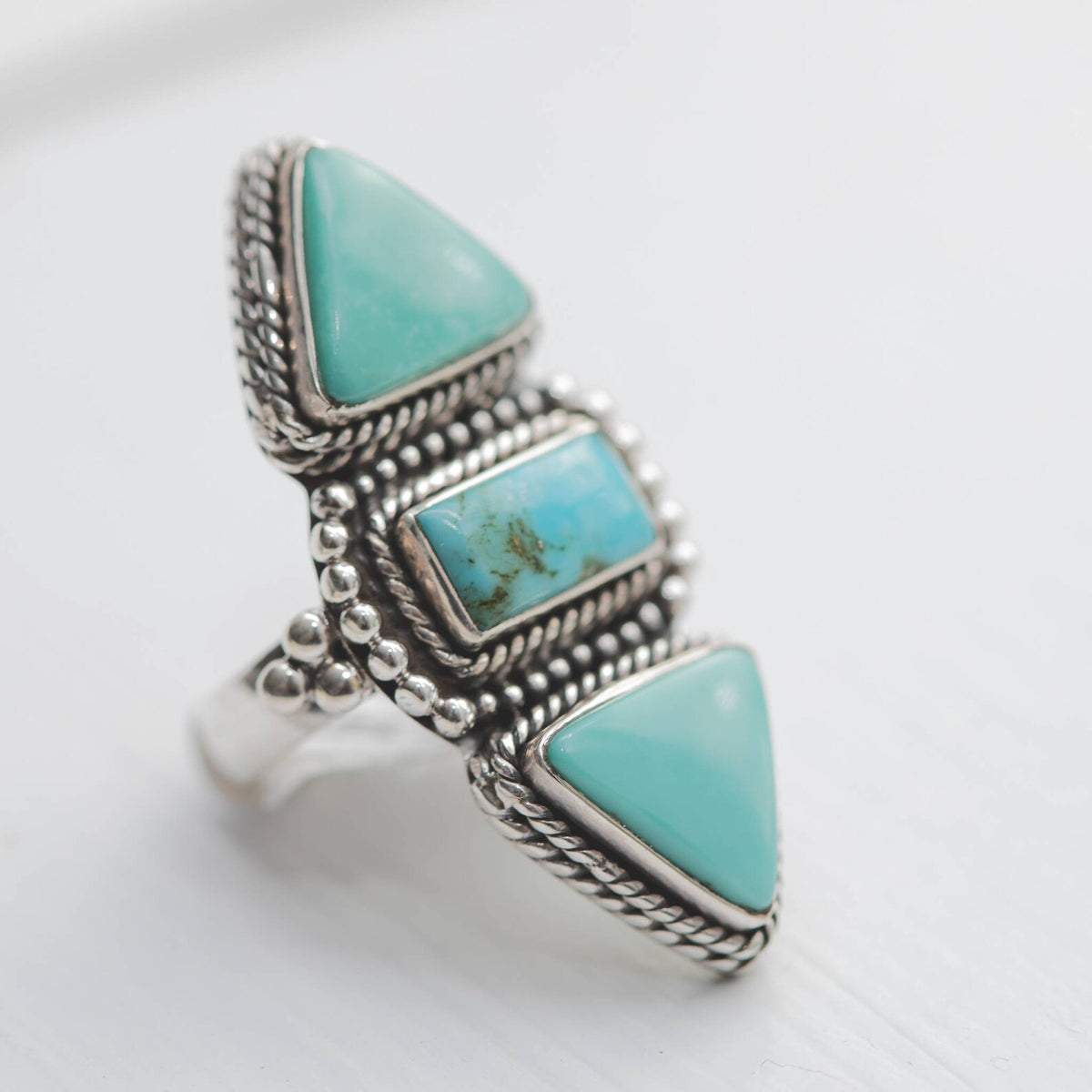 Turquoise Ring Sterling Silver, Sea Green Ring