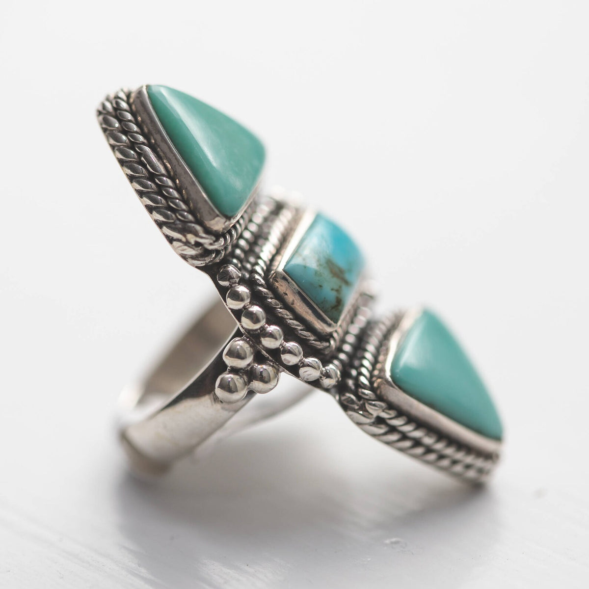 Turquoise Ring Sterling Silver, Sea Green Ring