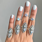 Round Moonstone Ring, Silver Stacking Ring
