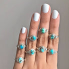 Oval Turquoise Ring, Forget Me Not Ring, Bohemian Rings, Boho Gypsy Ring