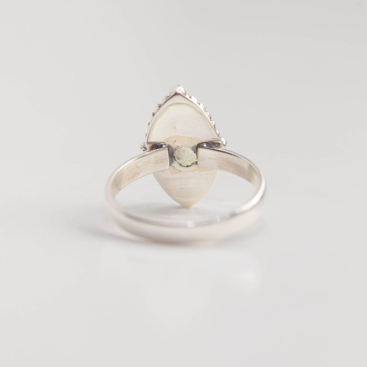Navette Moonstone Ring, Silver Statement Ring