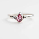 Pink Crystal Ring, Pear Swarovski Ring