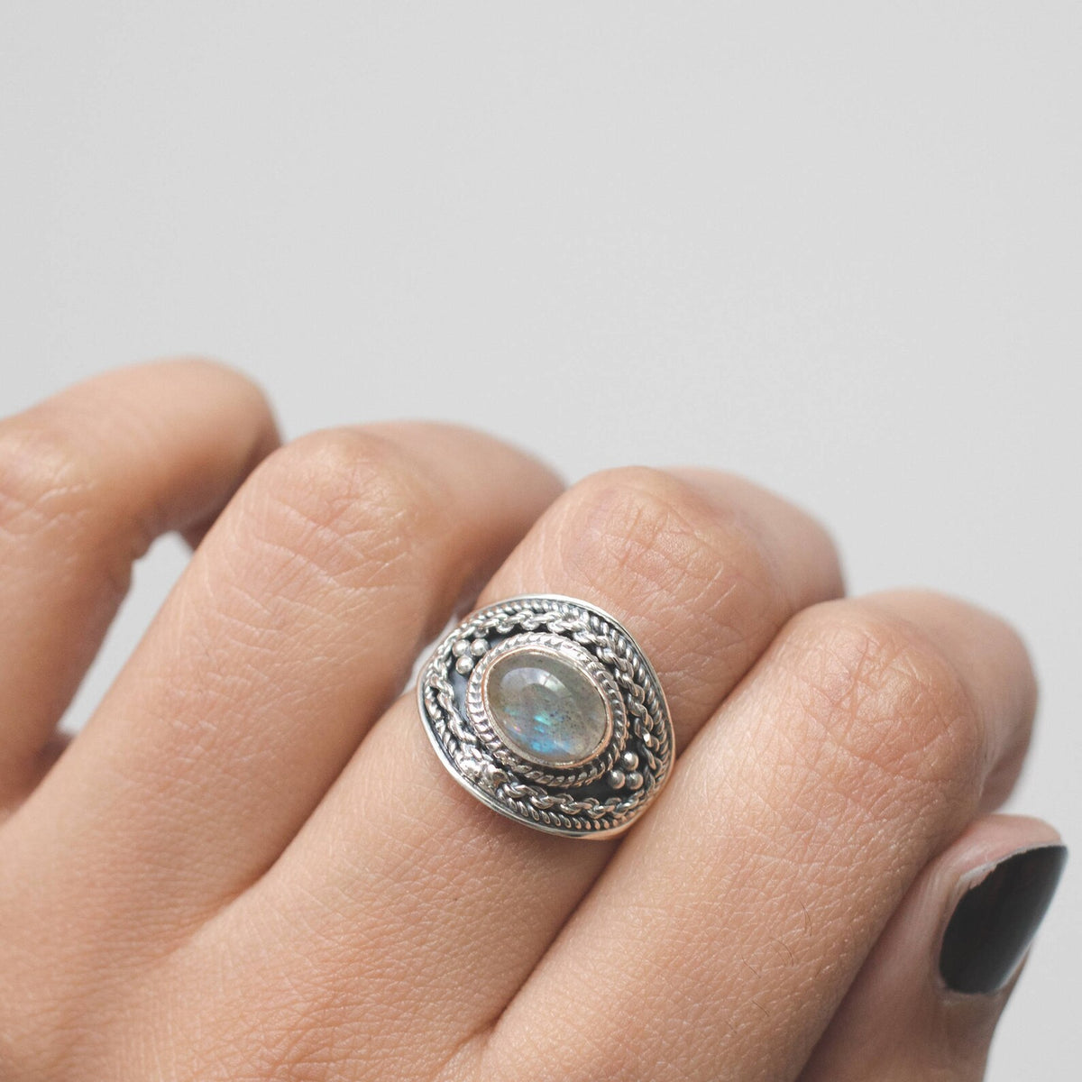 Labradorite Ring, Statement Ring