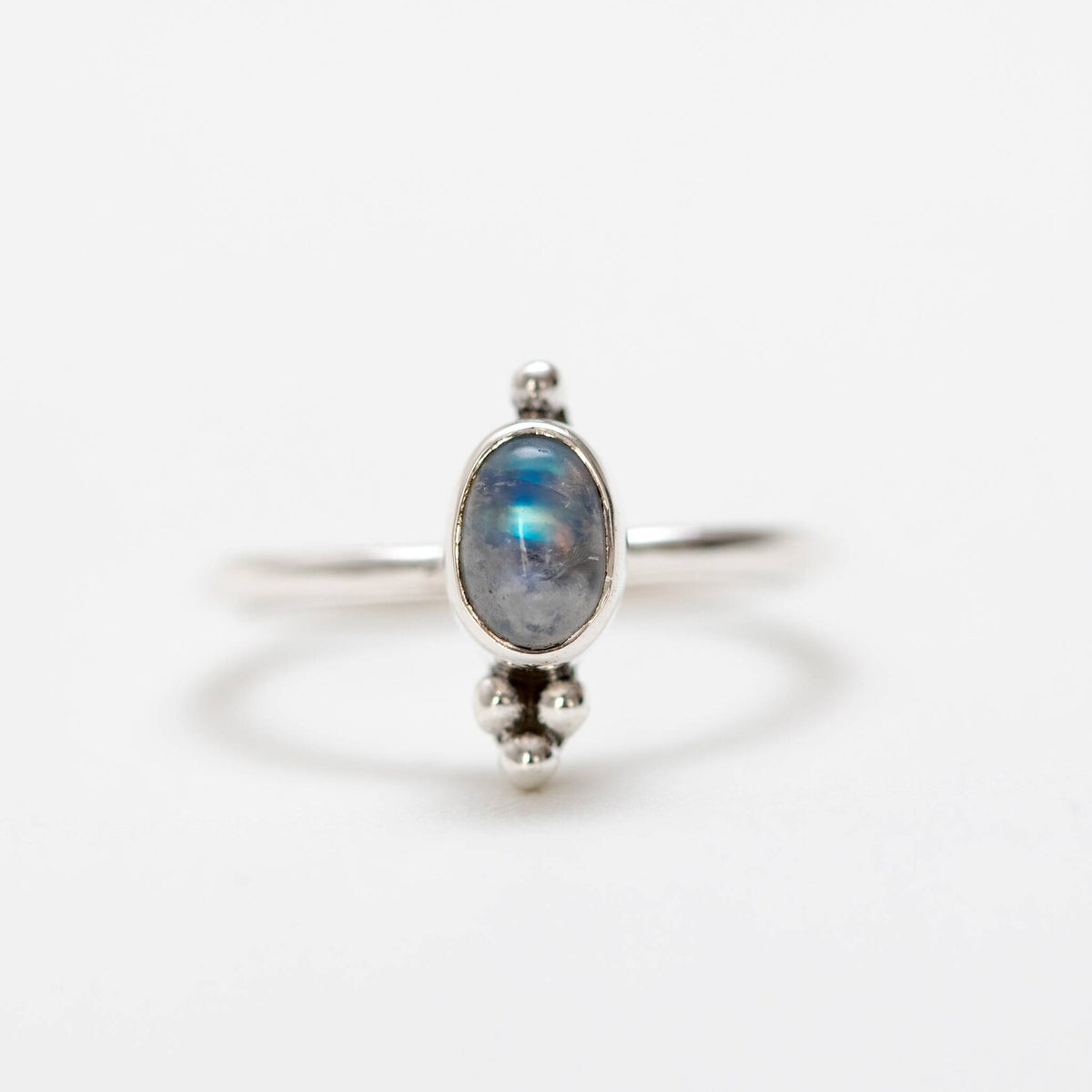 Oval Moonstone Ring, Boho Stack Rings