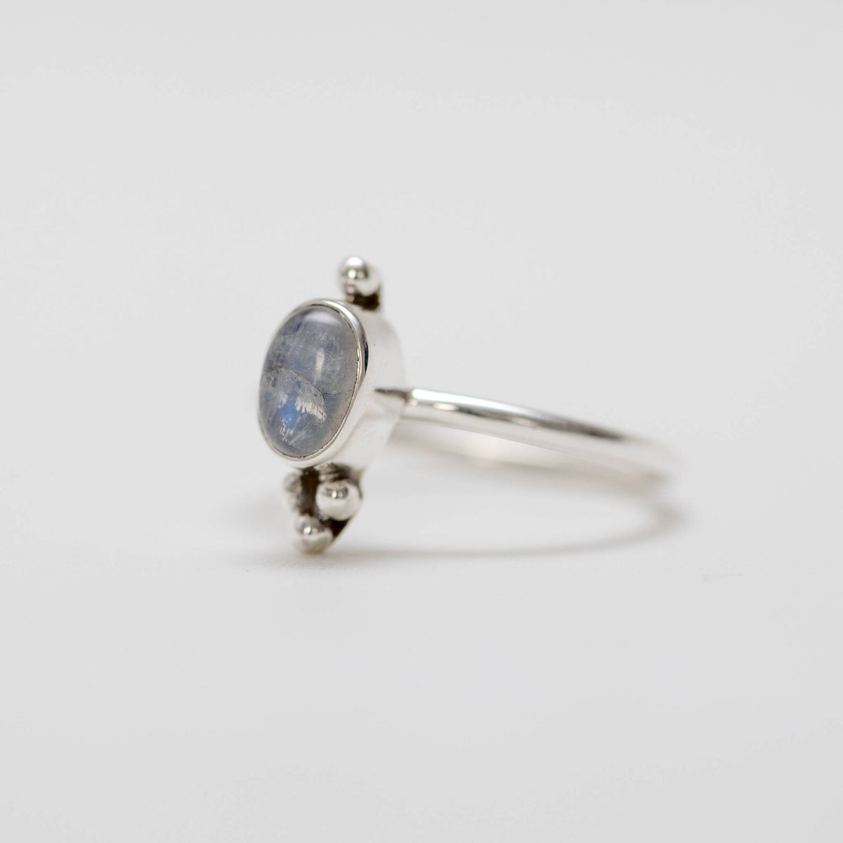 Oval Moonstone Ring, Boho Stack Rings