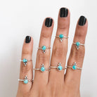 Genuine Turquoise Ring, Tiny Gemstone Ring