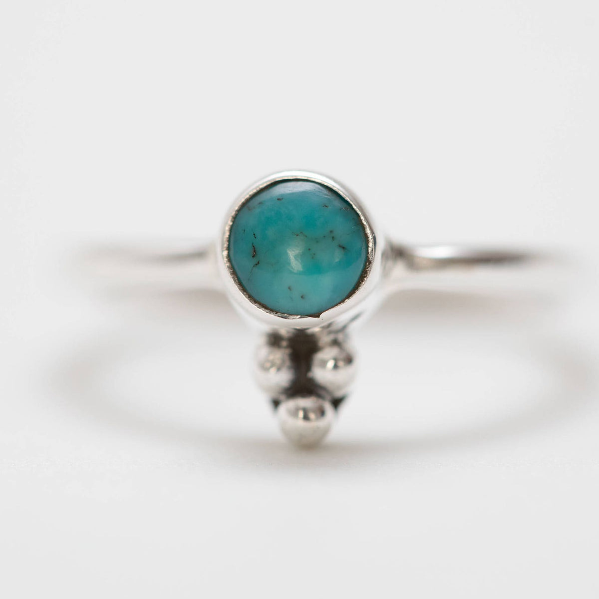 Genuine Turquoise Ring, Tiny Gemstone Ring