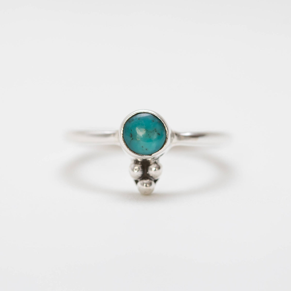 Genuine Turquoise Ring, Tiny Gemstone Ring