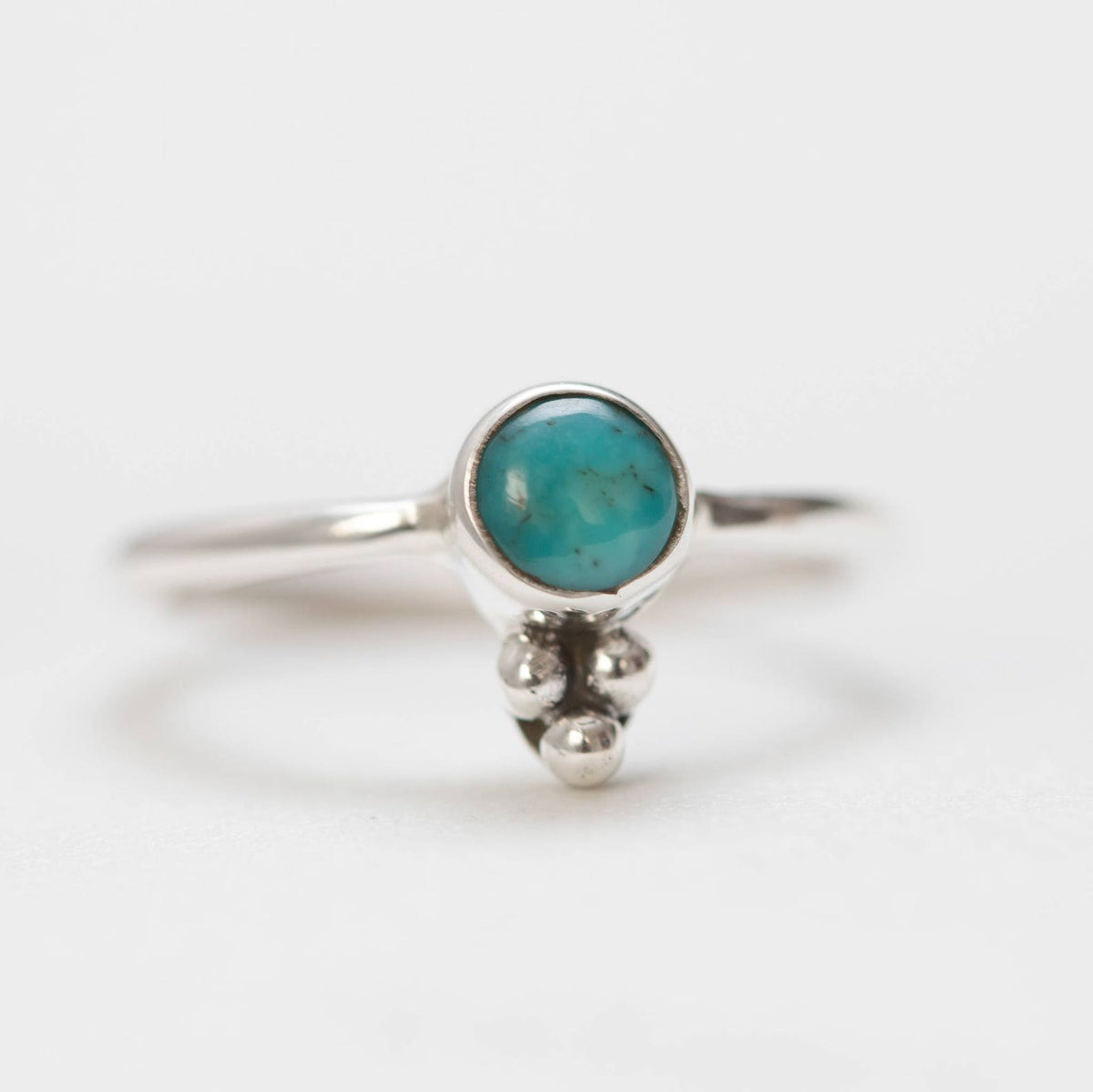 Genuine Turquoise Ring, Tiny Gemstone Ring