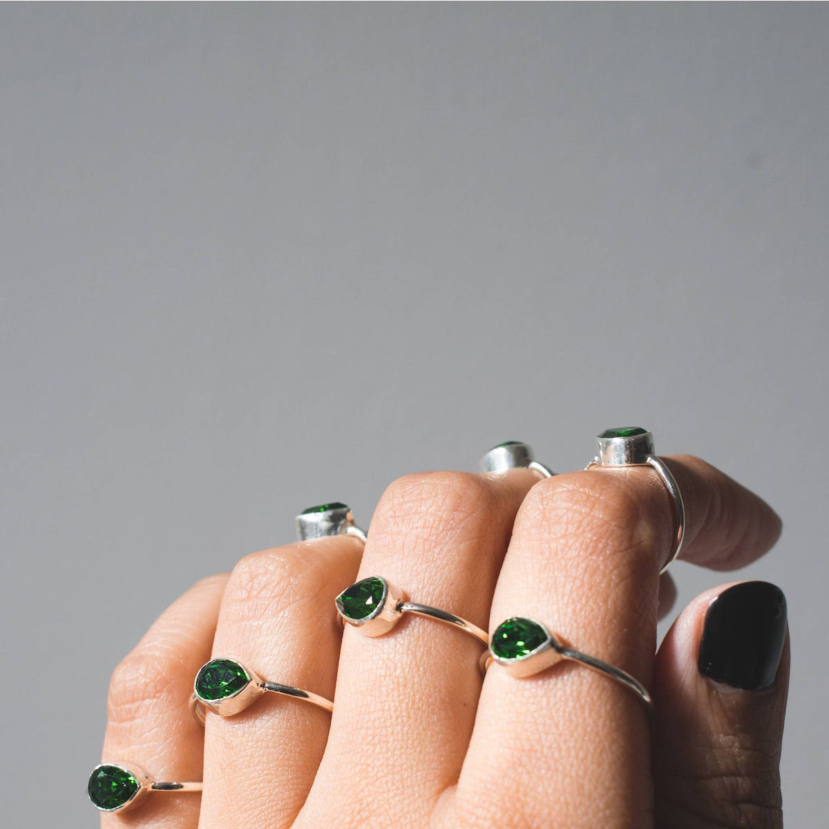 Swarovski Crystal Ring, Dainty Emerald Ring