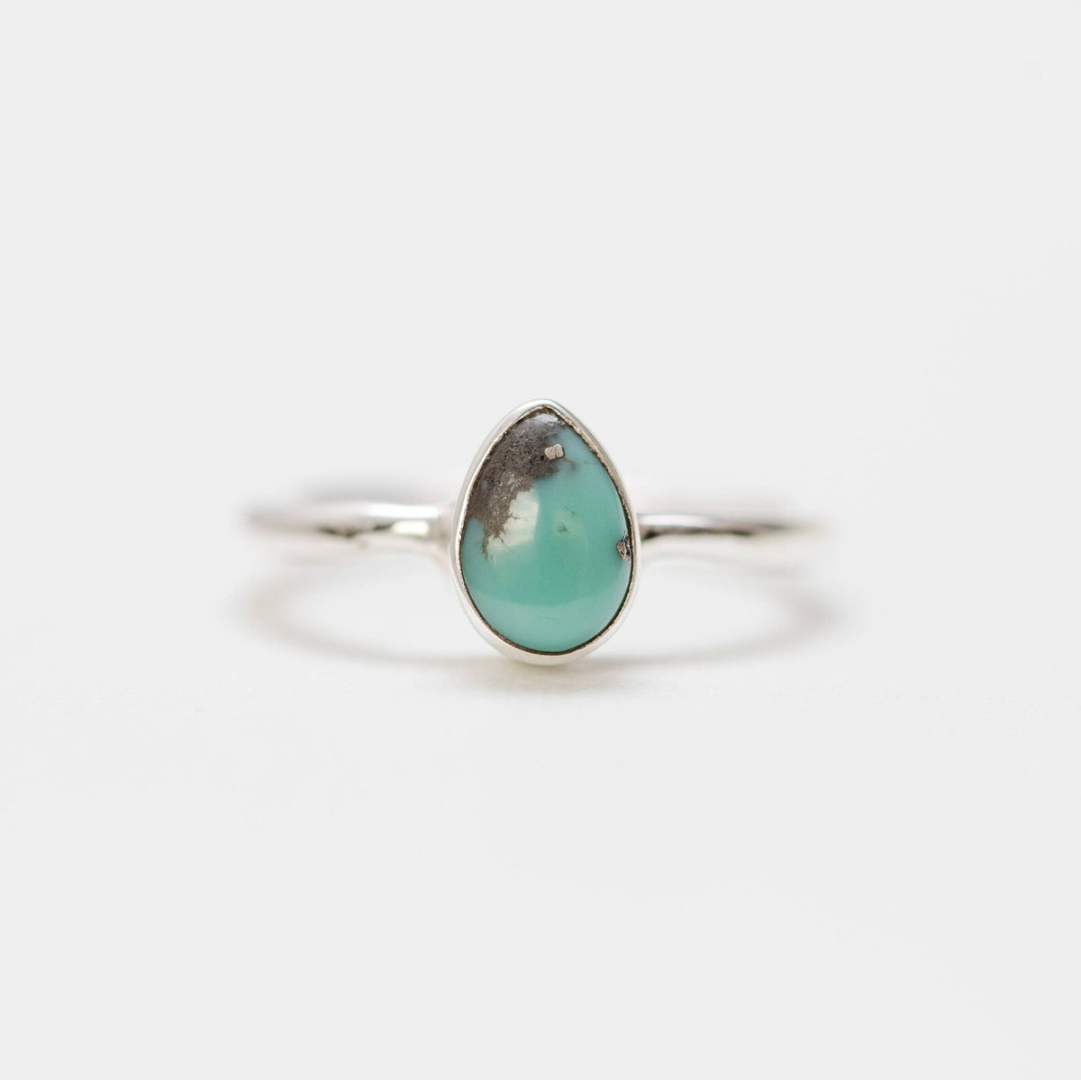 Dainty Turquoise Ring, Tiny Gemstone Ring, Delicate Silver Ring