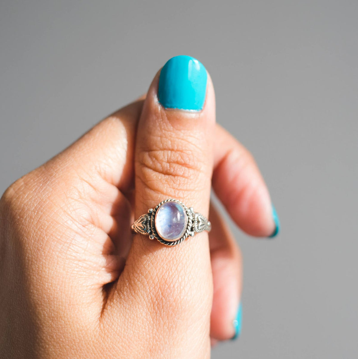 Rainbow Moonstone Ring, Anniversary Gift