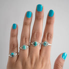 Oval Turquoise Ring, Forget Me Not Ring, Bohemian Rings, Boho Gypsy Ring