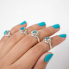 Oval Turquoise Ring, Forget Me Not Ring, Bohemian Rings, Boho Gypsy Ring