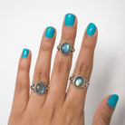 Labradorite Ring, Organic Silver Ring