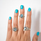 Labradorite Ring, Organic Silver Ring