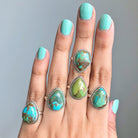 Turquoise Boho Ring, Boho Sterling Ring