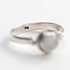 Round Moonstone Ring, Silver Stacking Ring
