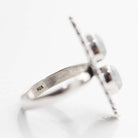 Two Moonstone Ring, Unique Silver Ring