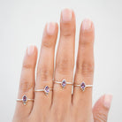 Lavender Crystal Ring, Pear Swarovski Ring