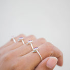 Lavender Crystal Ring, Pear Swarovski Ring