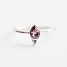 Lavender Crystal Ring, Pear Swarovski Ring