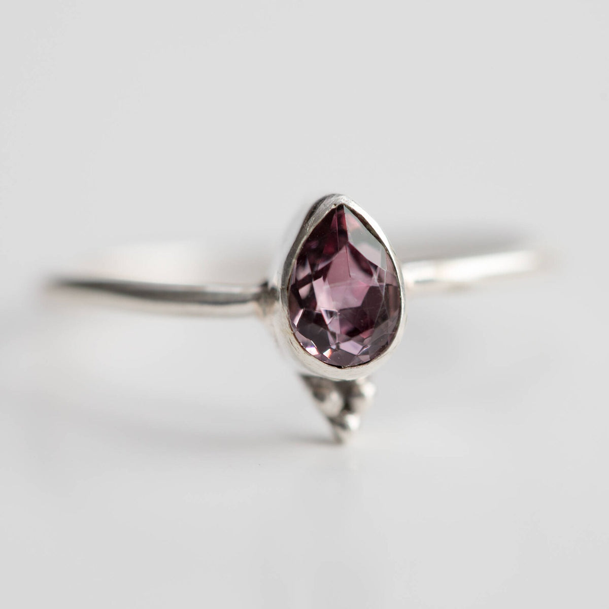 Lavender Crystal Ring, Pear Swarovski Ring