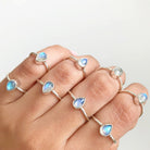 Pear Moonstone Ring, Best Friend Rings, Meditation Ring